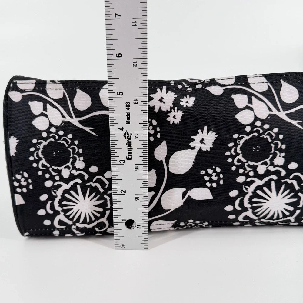 THIRTY-ONE Black White Floral Cosmetic Bag Travel Makeup Organizer